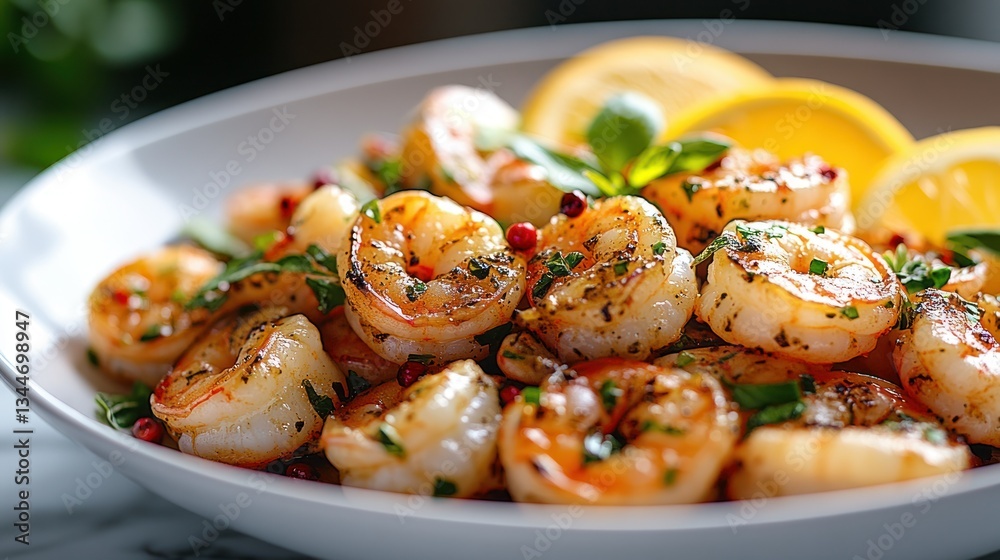 Delicious grilled shrimp with herbs and lemon Delicious grilled shrimp with herbs and lemon