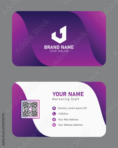 Modern purple gradient business card template