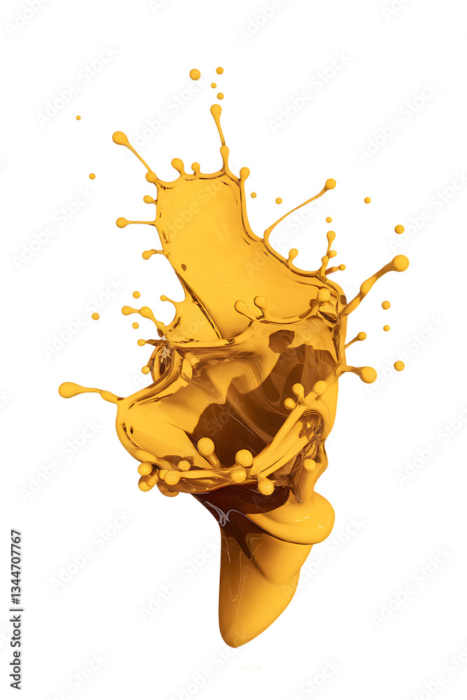 golden paint splash isolated