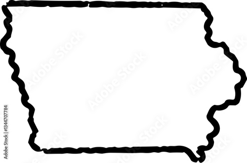 Iowa State Map Vintage Black	
