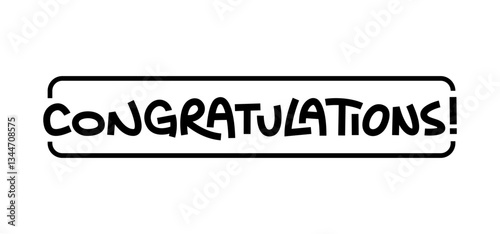 Congratulations message, hand drawn lettering. Congrats design for congratulating card.
