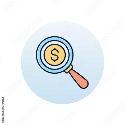 Money Search Vector icon