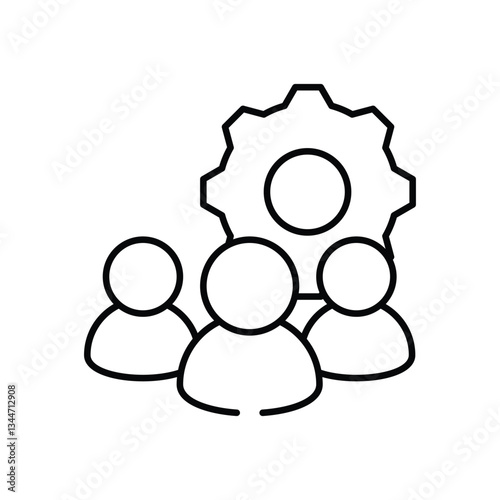 Team Management vector icon stock illustration