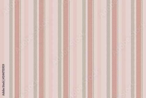 Dature lines textile seamless, dye pattern vector fabric. Polk texture background vertical stripe in light and red colors.