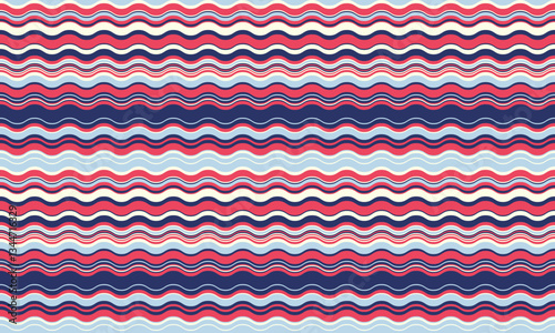 Vibrant wavy stripes in pink, blue, and white create a cheerful, playful pattern perfect for textile design, website backgrounds, or packaging.