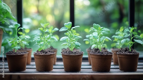 Young Plants Growing in a Well-Lit Greenhouse Under Controlled Conditions