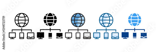 Lan Icon Set Multiple Style Collection