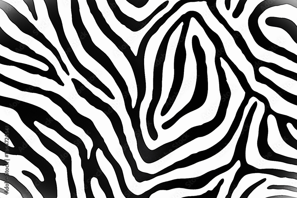 Stylish black and white seamless pattern with wavy lines resembling animal stripes Stylish black and white seamless pattern with wavy lines resembling animal stripes
