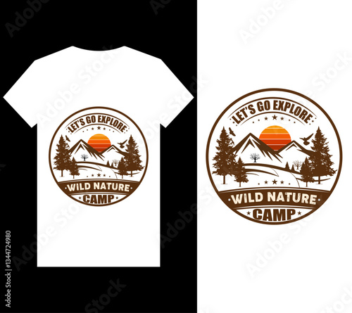 Modern mountain hiking T-Shirt Design 