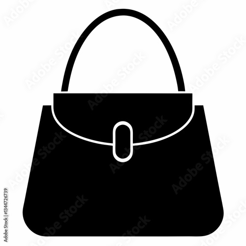 Basic Handbag Silhouette Vector Art on White