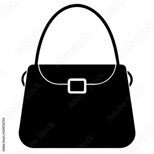 Basic Handbag Silhouette Vector Art on White