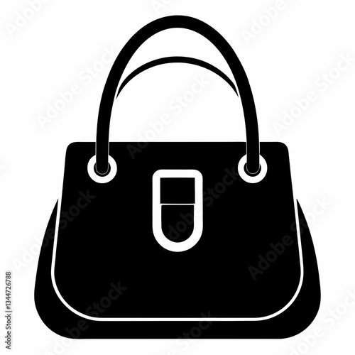 Basic Handbag Silhouette Vector Art on White