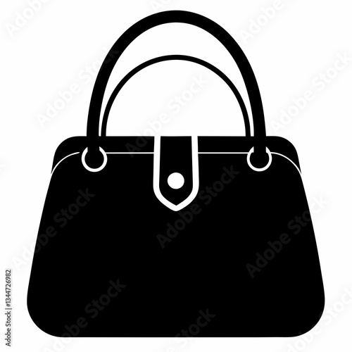 Basic Handbag Silhouette Vector Art on White
