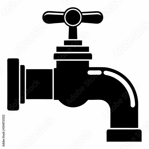 Minimalist Pipe Tap Black Silhouette Design