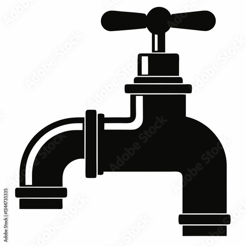 Minimalist Pipe Tap Black Silhouette Design