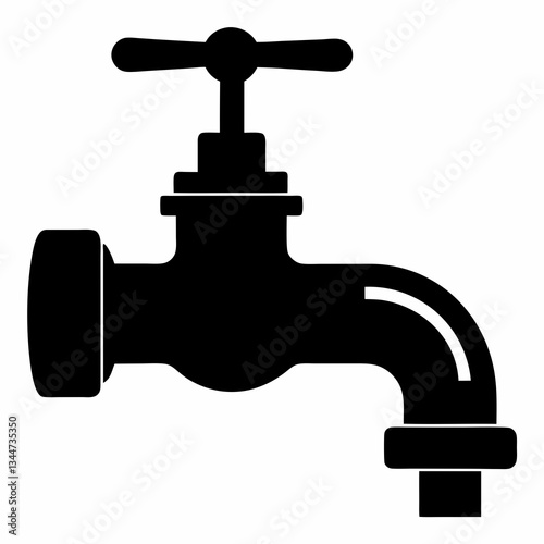 Minimalist Pipe Tap Black Silhouette Design