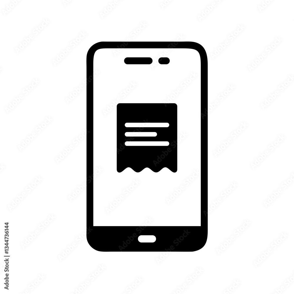 e-receipt icon with smartphone and digital receipt outline, flat stroke icon for apps and websites
e-receipt icon with smartphone and digital receipt outline, flat stroke icon for apps and websites