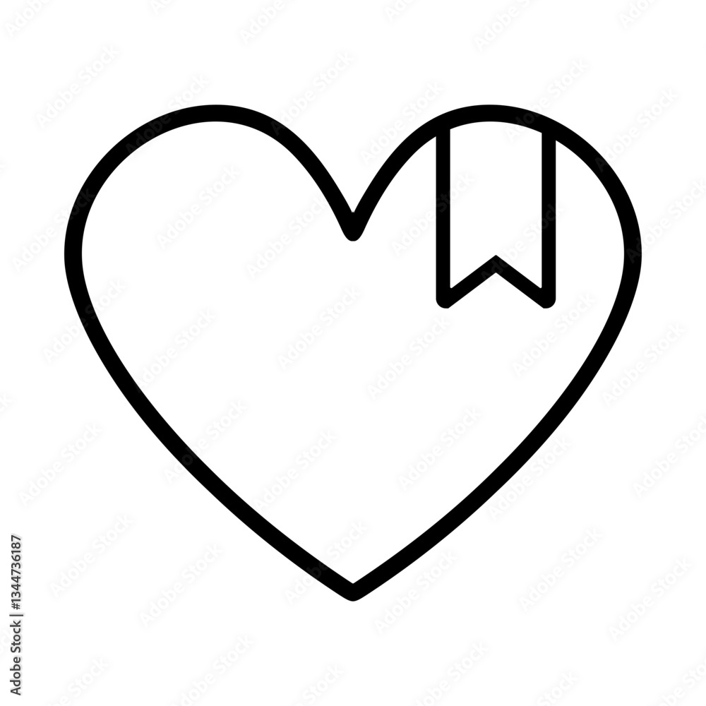 wishlist heart icon with bookmark notch for favorites and saved items, flat stroke icon for apps and websites
wishlist heart icon with bookmark notch for favorites and saved items, flat stroke icon for apps and websites