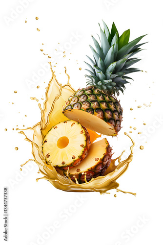 pineapple splash isolated 