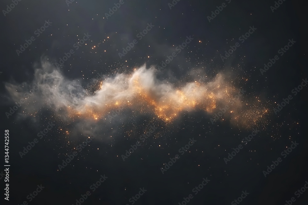 Fototapeta premium Abstract fiery cloud formation against dark backdrop.