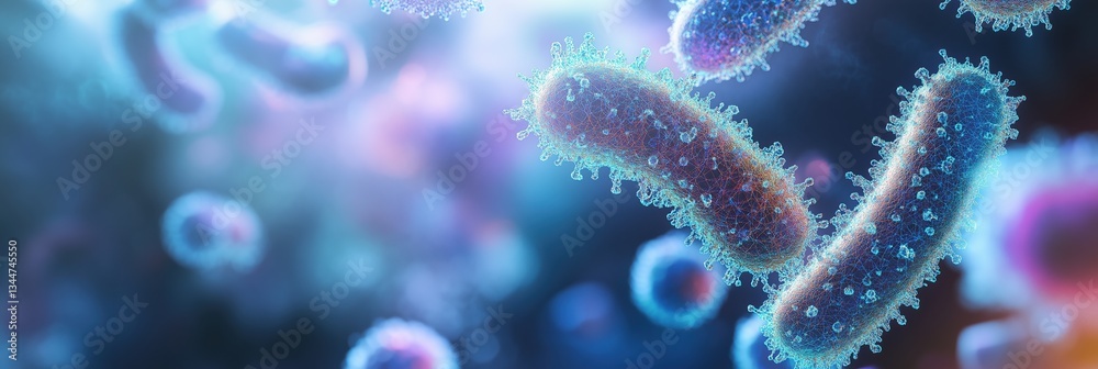 Exploring nano tech with microscopic imagery of microorganisms in vibrant colors