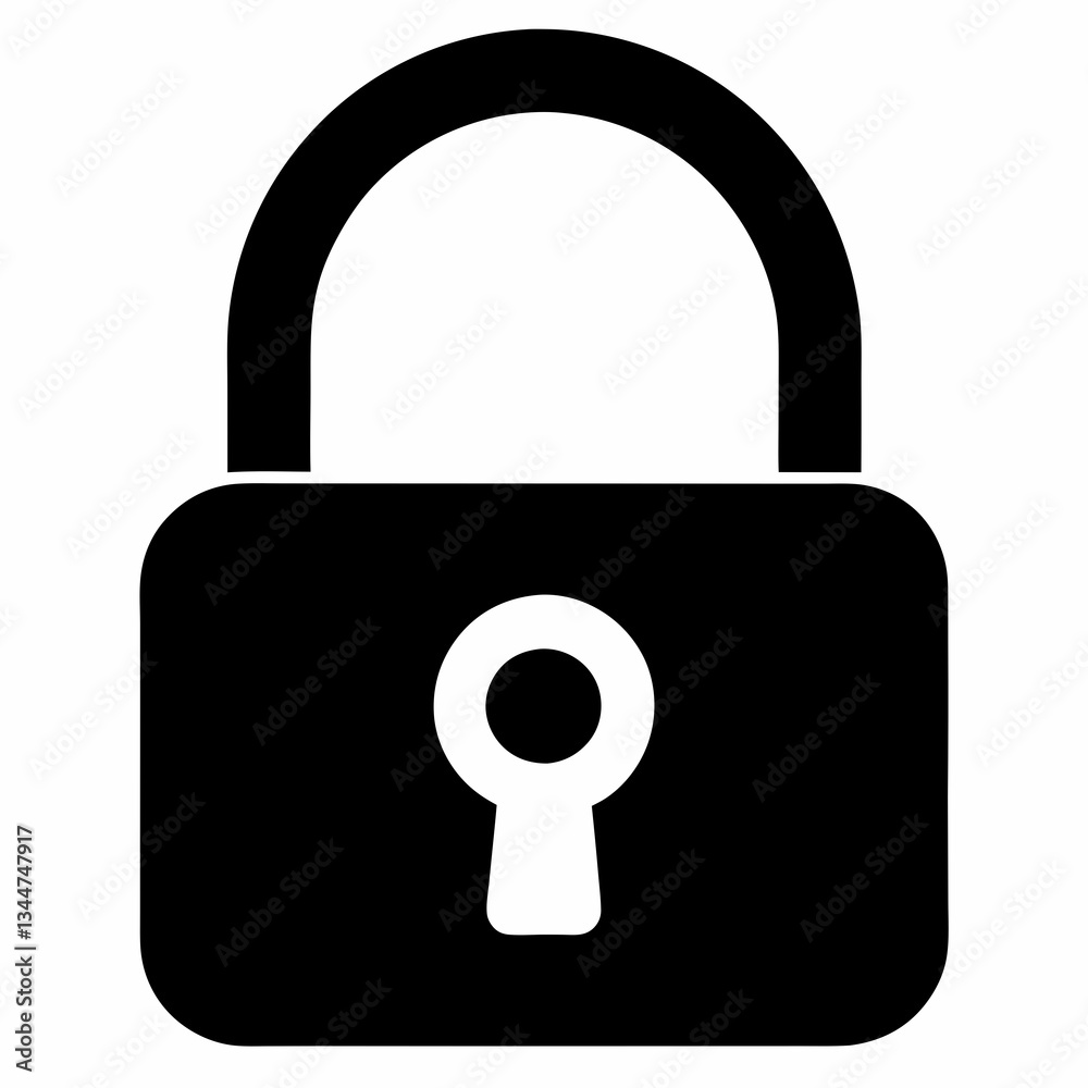 Simple Lock Silhouette Vector Illustration Simple Lock Silhouette Vector Illustration
