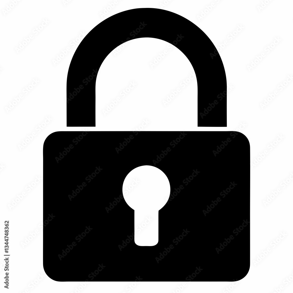 Simple Lock Silhouette Vector Illustration Simple Lock Silhouette Vector Illustration