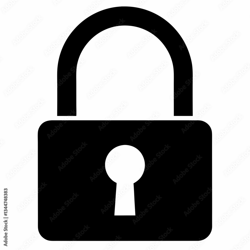 Simple Lock Silhouette Vector Illustration Simple Lock Silhouette Vector Illustration