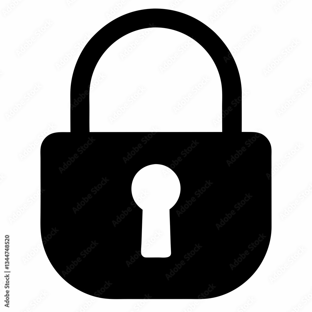 Simple Lock Silhouette Vector Illustration Simple Lock Silhouette Vector Illustration