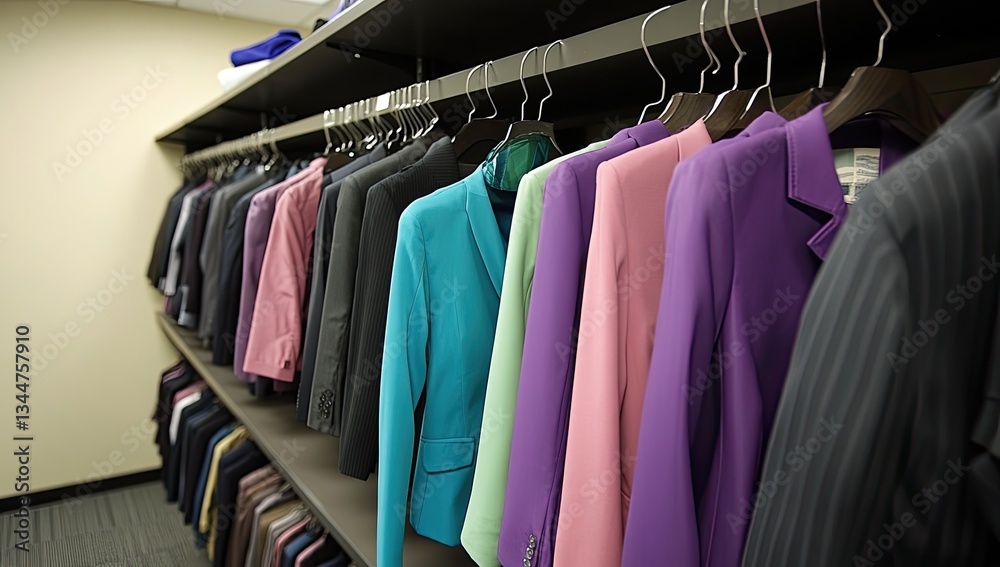 Obraz premium Colorful blazers on shelves