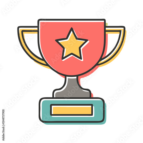 Colorful trophy icon symbolizing achievement and victory  