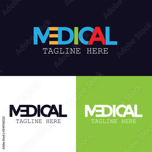 Modern medical letter logo stylish creative design