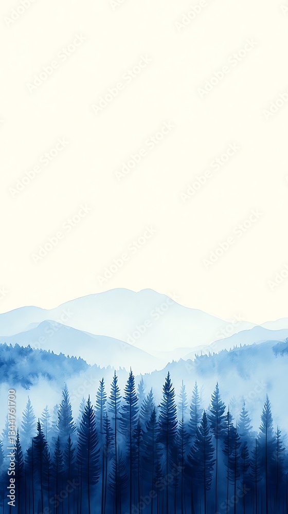 Obraz premium Blue Mountains with Misty Forest.