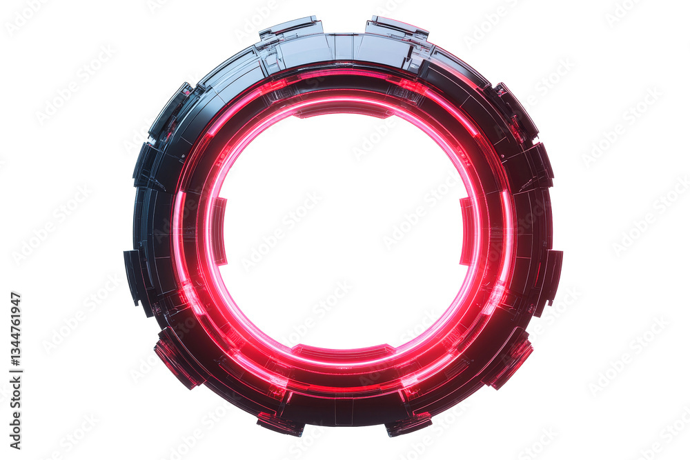 Glowing edge futuristic circular portal Glowing edge futuristic circular portal