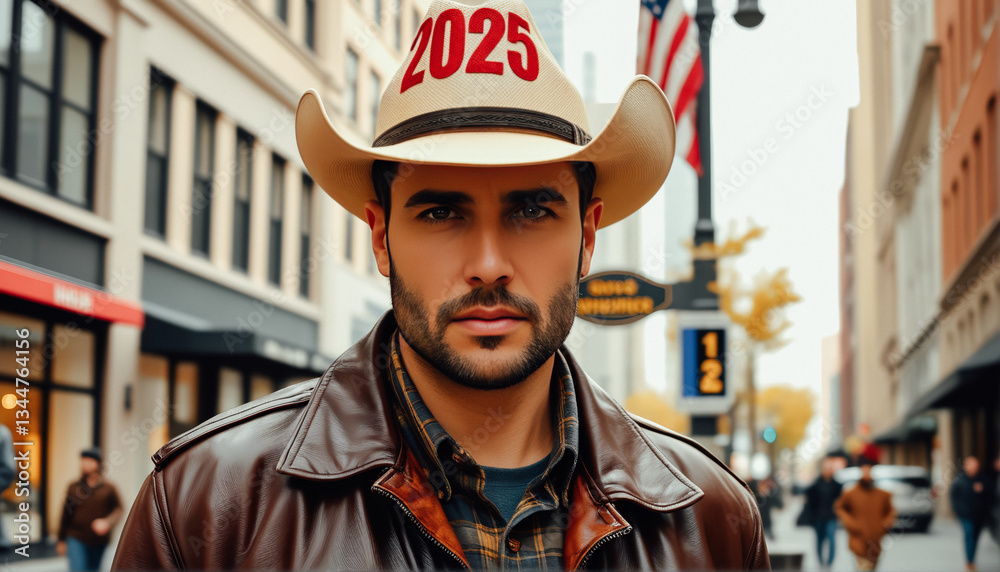 Obraz premium Man in Cowboy Hat