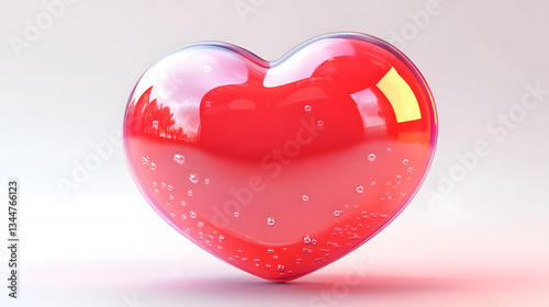 3D Vector Illustration of a Like Icon with Heart Symbol in Red for Creative Projects