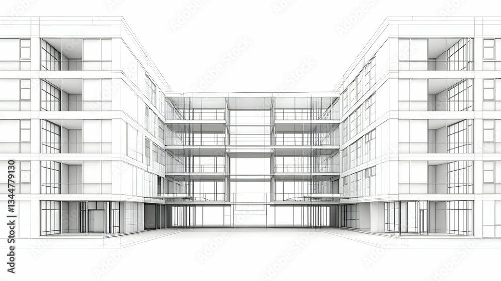 Modern Multi-Story Apartment Building Design Modern Multi-Story Apartment Building Design