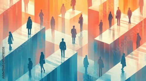 illustration of Professional promotion paths: Clear and accessible career paths that show how employees can move up within the company based on merit and skills