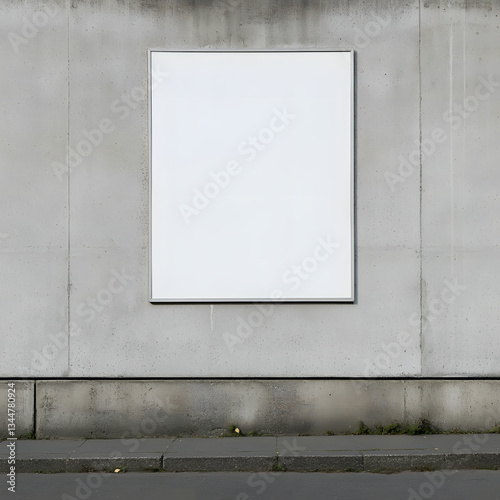 Square Frame Mockup on Concrete Wall Ideal for Graphic Design Presentations