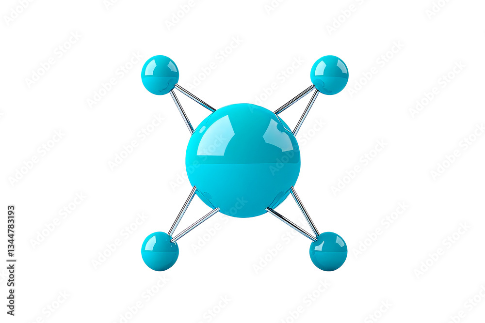 Blue molecular structure, clear background Blue molecular structure, clear background