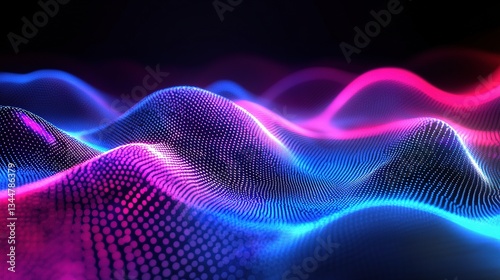 Vibrant Neon Abstract Waves of Light and Color in Digital Design