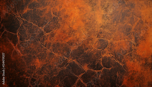 Warm Leather Smooth Texture in Amber, Brown, Orange Tones with Subtle Cracked Pattern Abstract Background