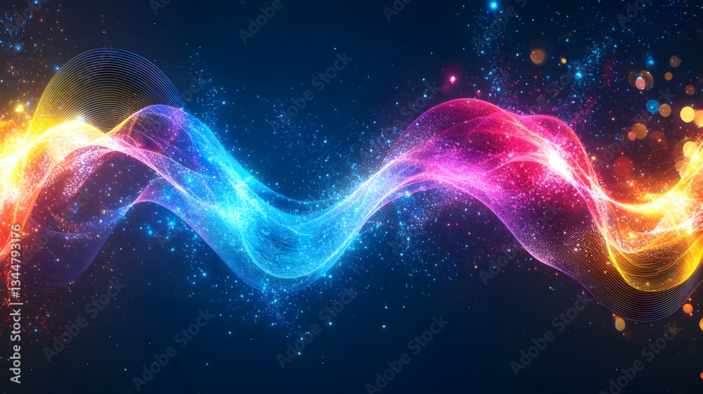 Fototapeta premium Abstract Colorful Glowing Waves Design
