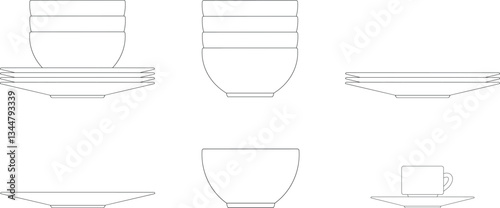 Set of plates and cups - Tableware