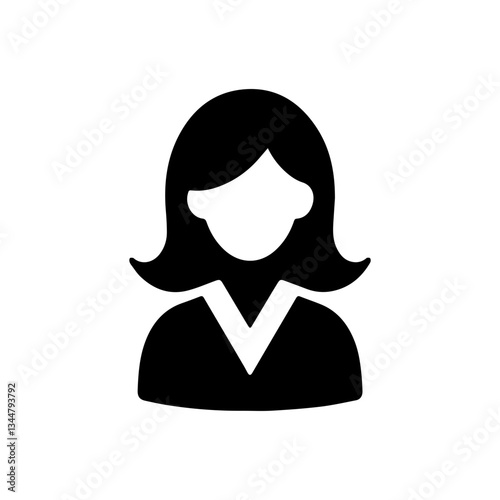 women office worker vector icon.
