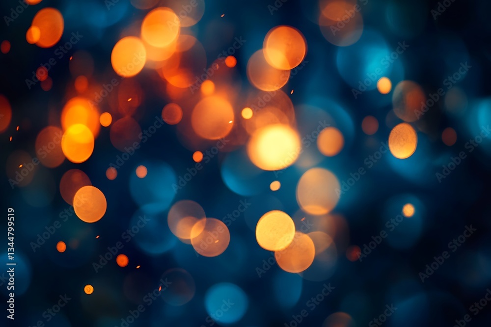 Abstract Bokeh Lights in Orange and Blue Abstract Bokeh Lights in Orange and Blue