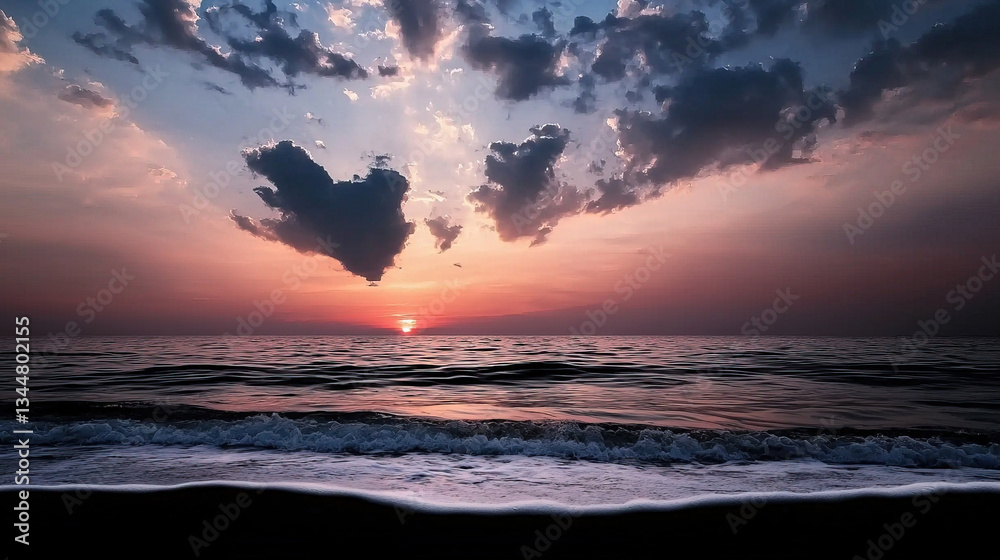 Dramatic Sunset over the Ocean