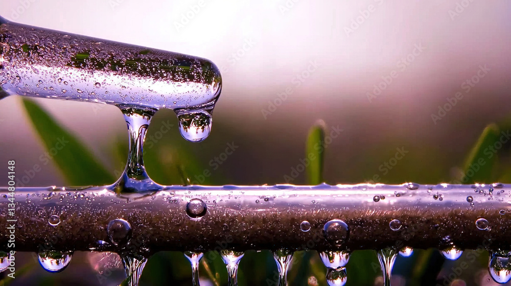 Droplet drips from pipette onto tube