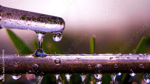Obraz na płótnie Droplet drips from pipette onto tube w salonie