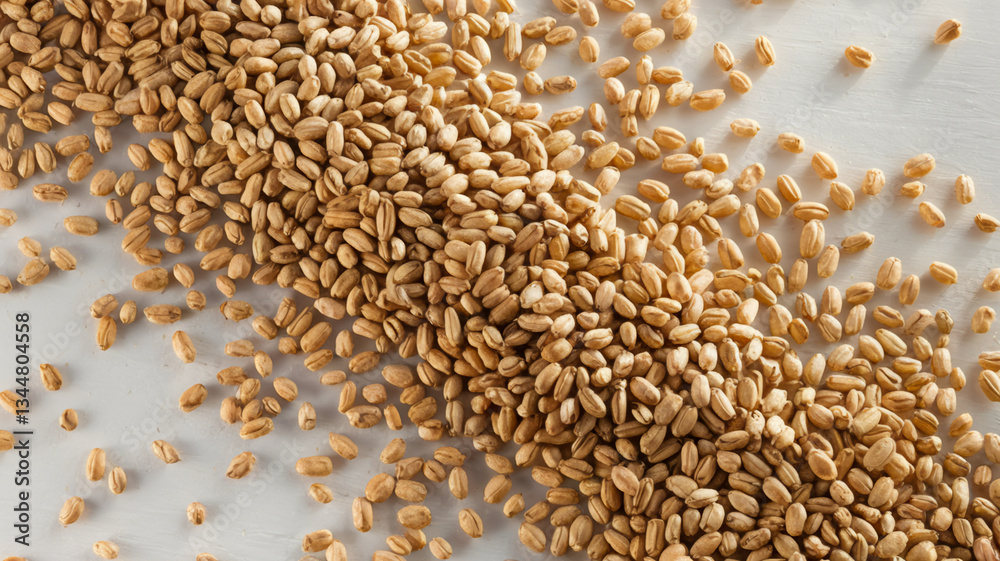 Obraz premium Scattered grains of wheat on a surface